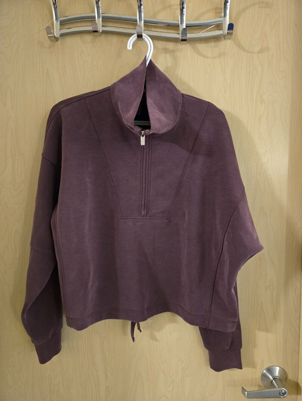 Sweaty Betty Sand Wash Funnel Neck Half Zip Midnight Cherry Purple (M)
